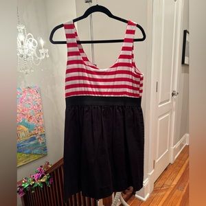 Empire waist Red & White Striped Dress